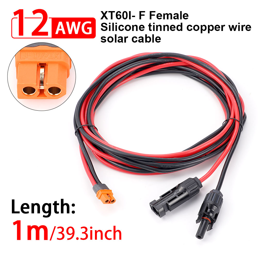 Ipex Connector - 1/2/3M Solarstecker auf XT60I-F Adapter 12AWG