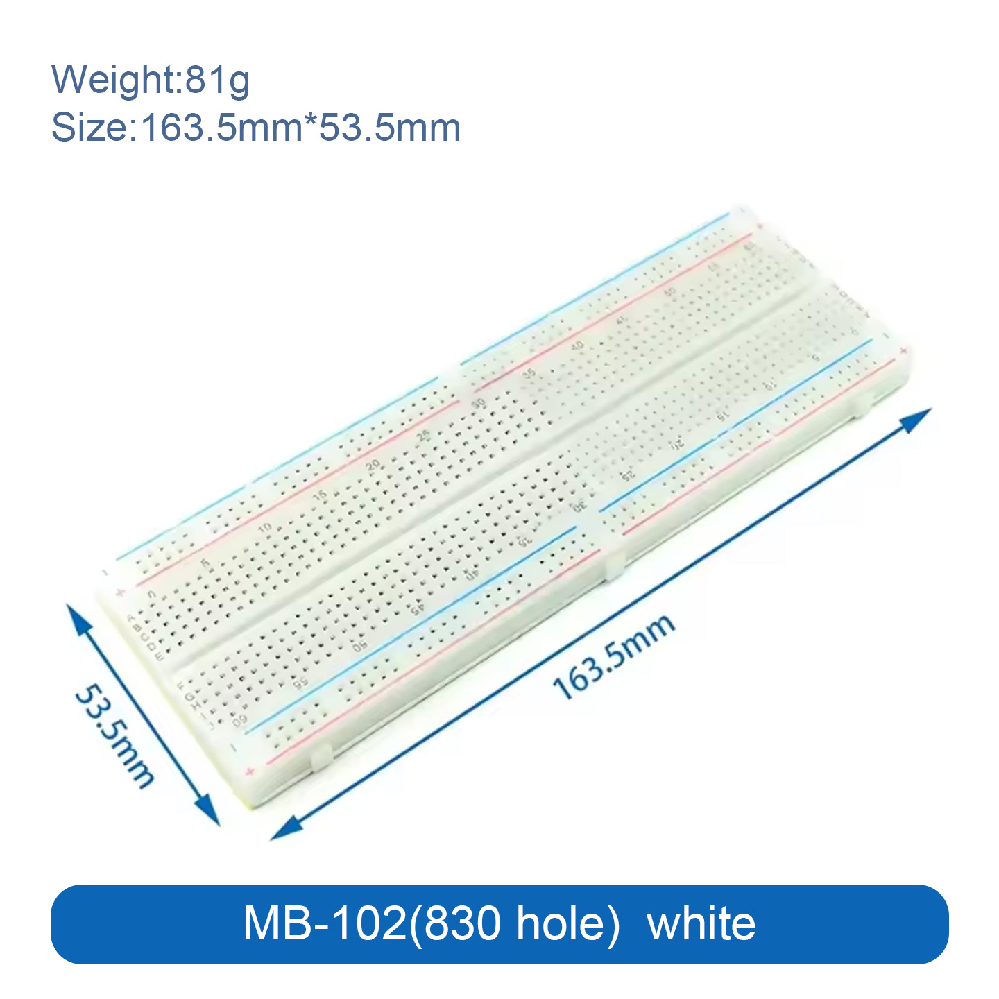 Breadboard 400 Point - 400 830 MB-102 Punkte Breadboard Lötfreie